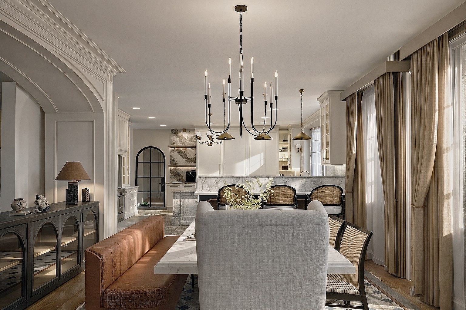 Modern Luxury Dining & Kitchen Interior Visualization-0