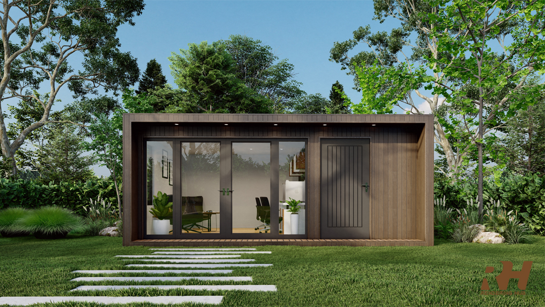 Garden Studio Office Design & 3D Rendering-8