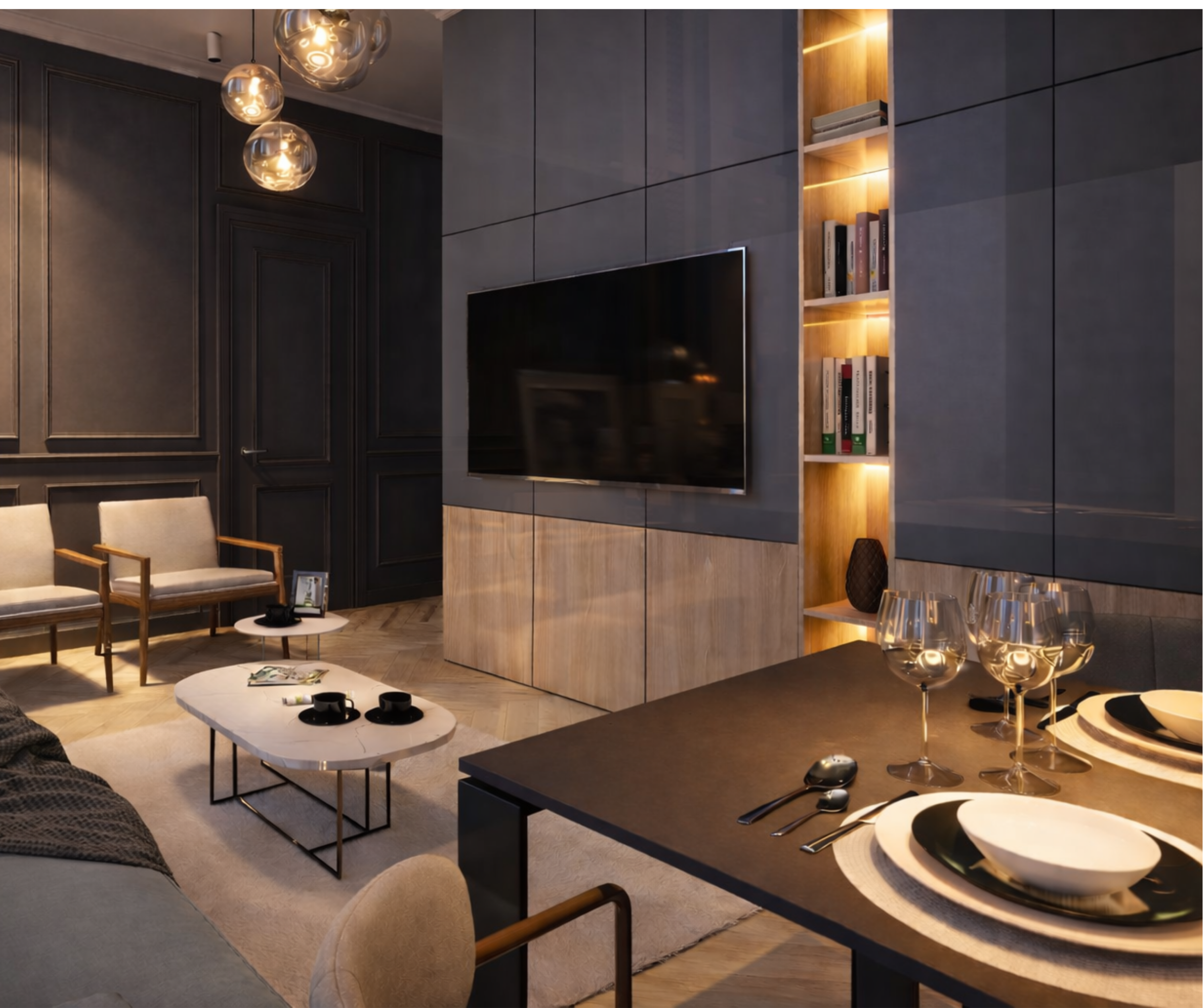 Contemporary Living and Dining Interior-3