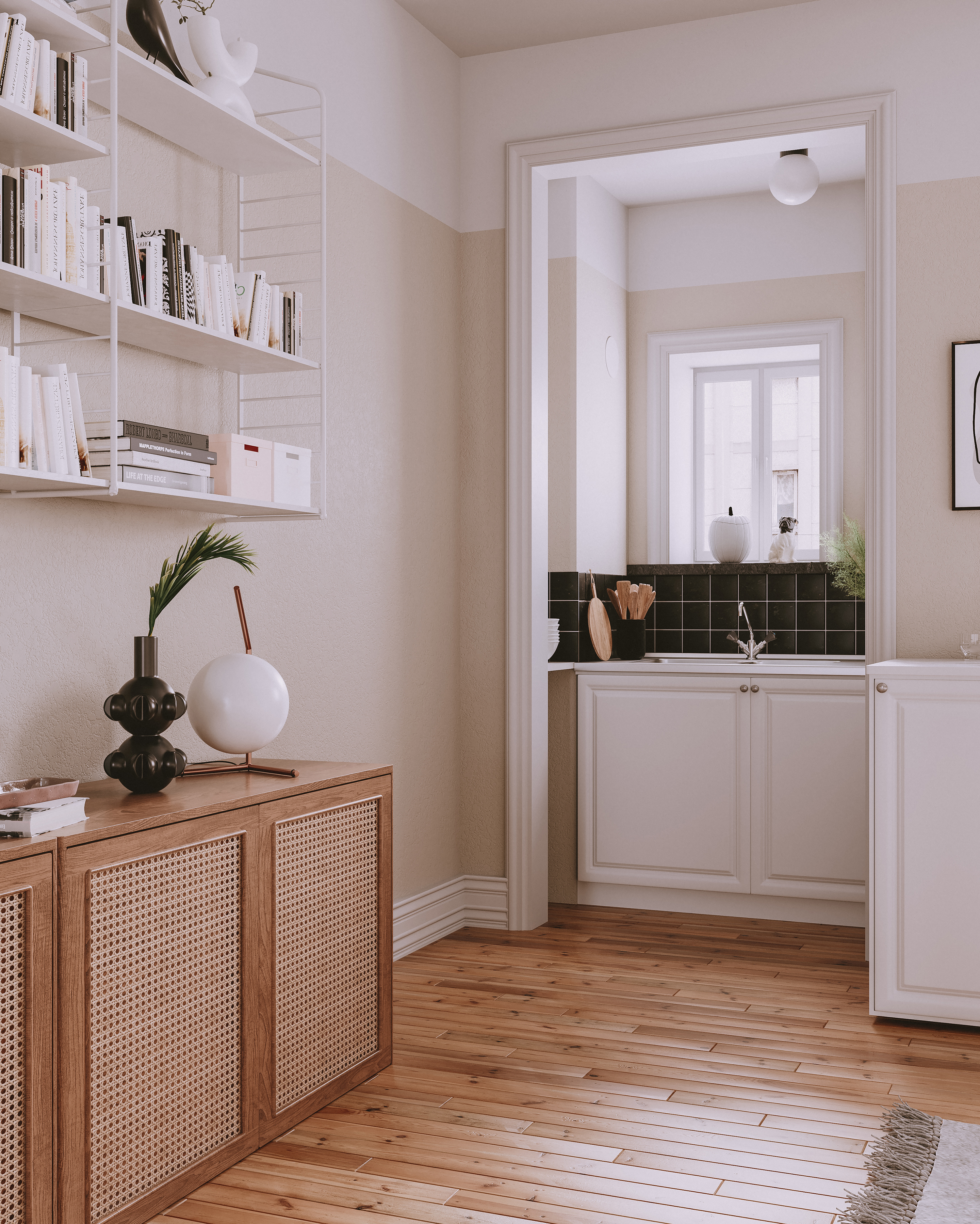 极简白色公寓，VRAY5 打造宜居小空间-3