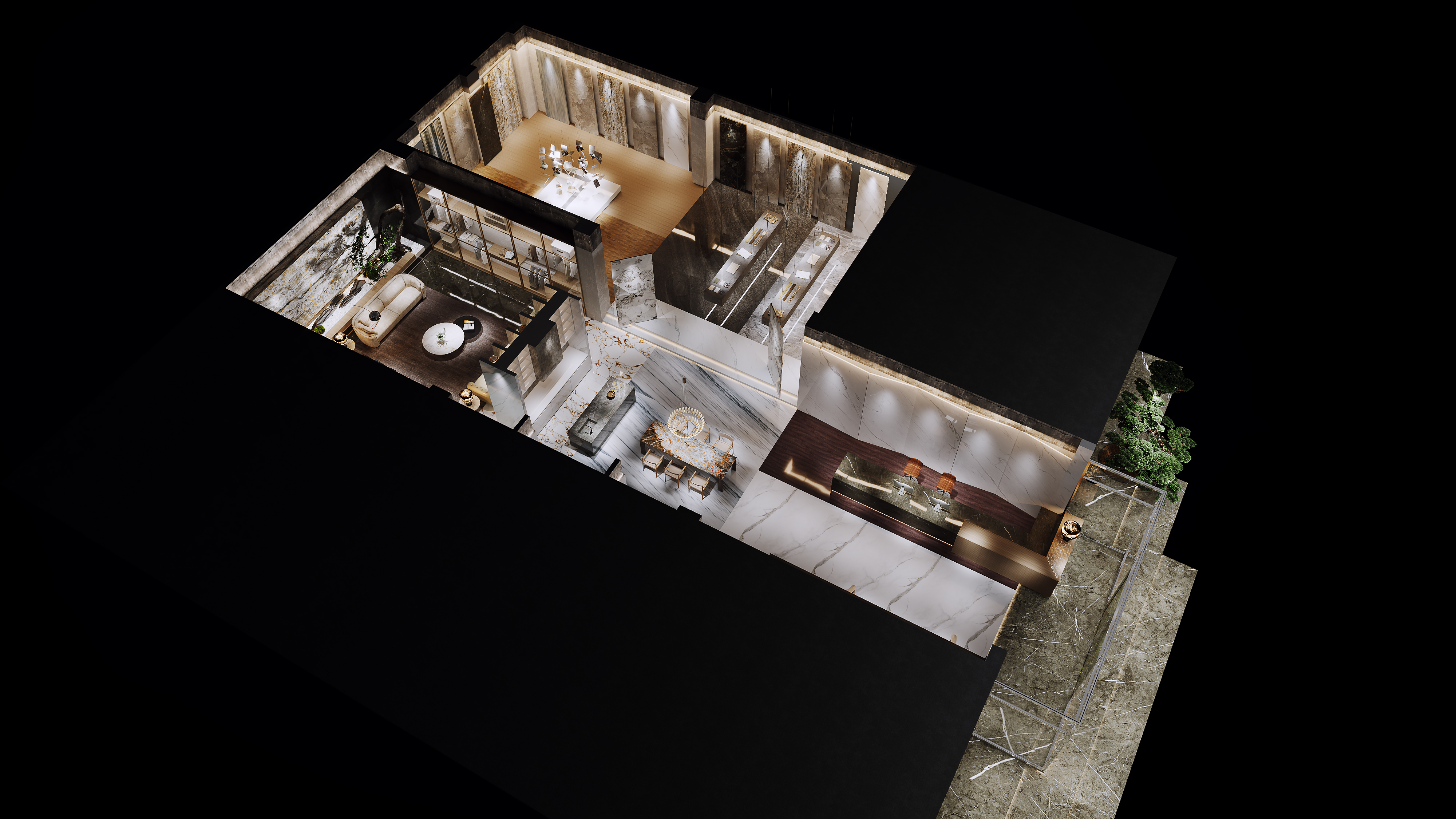 创意融合 | 岩板展厅空间设计案例解析-16