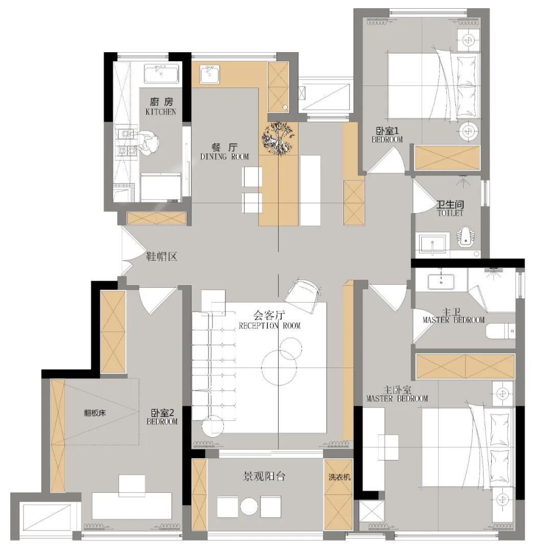 光影映画  中央公园·懿颂100㎡简约澄明丨中国重庆丨恺悦陈设-14