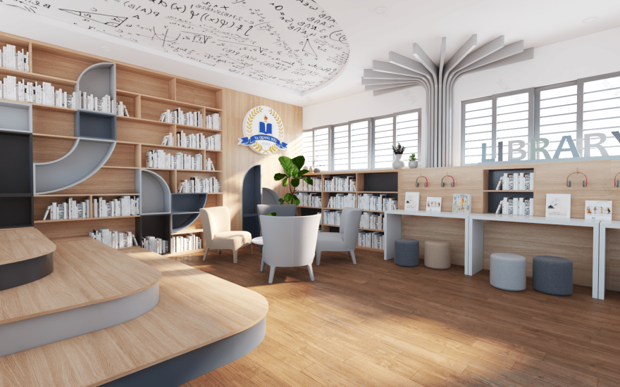 中学多媒体空间改图书馆项目丨越南河内-8