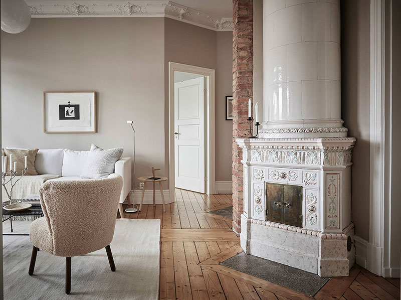 斯堪的纳维亚风复式公寓 | 简约温暖的米色空间-10