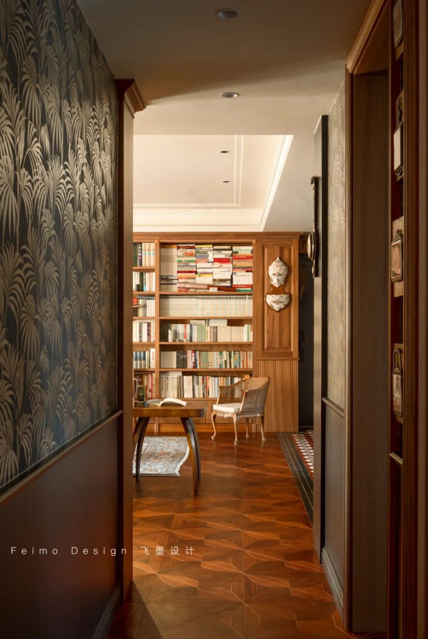 淮南南山里139㎡复古南洋风家居设计,藏身图书馆的定制生活-32