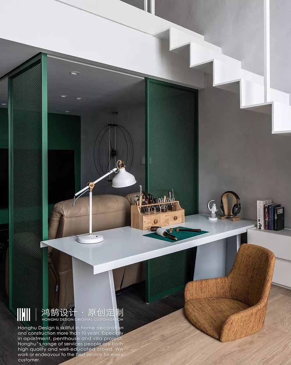 个性混搭风，60㎡独居 LOFT 打造观影办公居住一体化空间-48