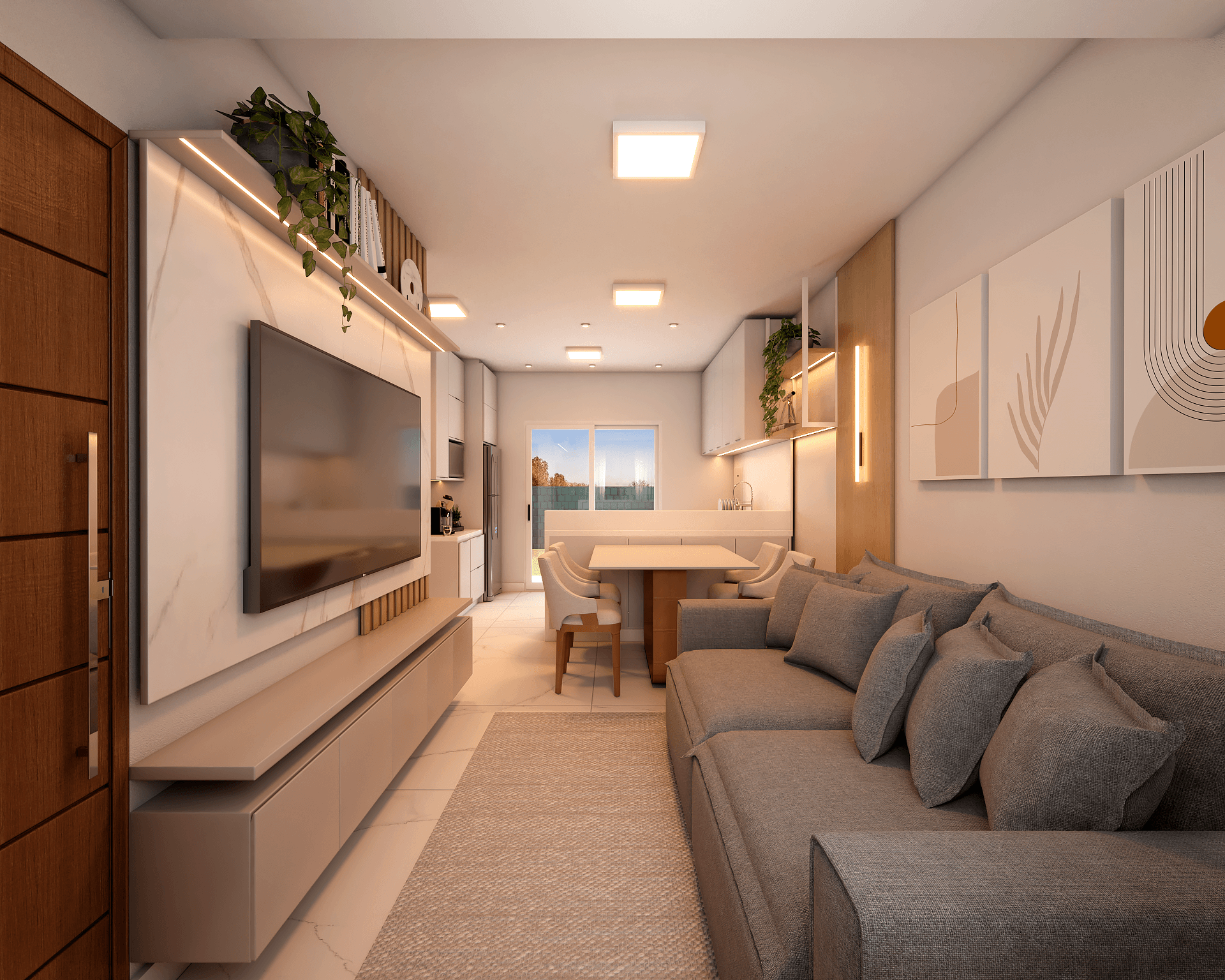 客厅和厨房丨Arquiteta Suzi Cristini-0