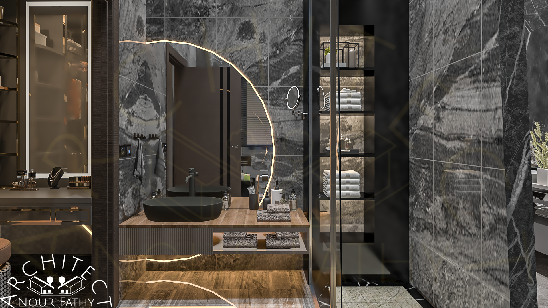 Modern Black Design for a Flat in EGYPT-15