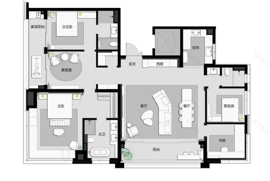 众睦设计丨杭州建发云湖之城199㎡样板间-44