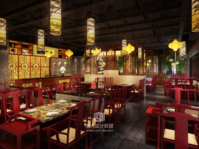 重庆火锅店装修设计——川行记火锅店中式火锅店装修设计-1