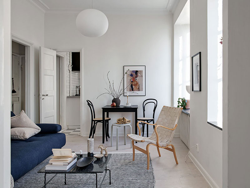 瑞典简约灰调一居室公寓-19