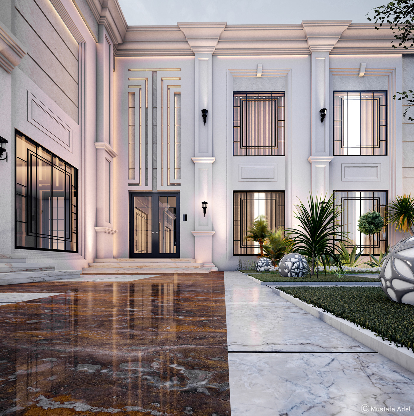 Anastasiya Gushchina丨别墅建筑丨"New Calssic Villa" in KSA-6