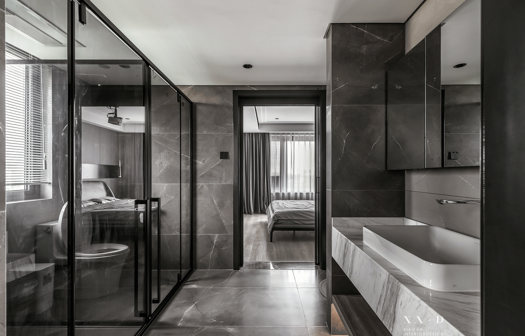 光影交织，打造高级灰黑木空间-24