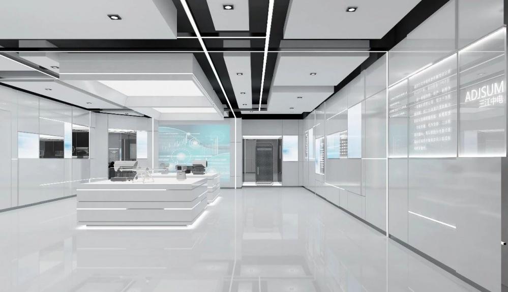 科技之弧，灵动展示空间 企业展厅-15