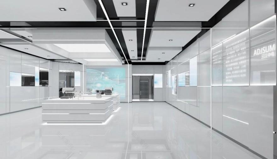 科技之弧,灵动展示空间 企业展厅-15
