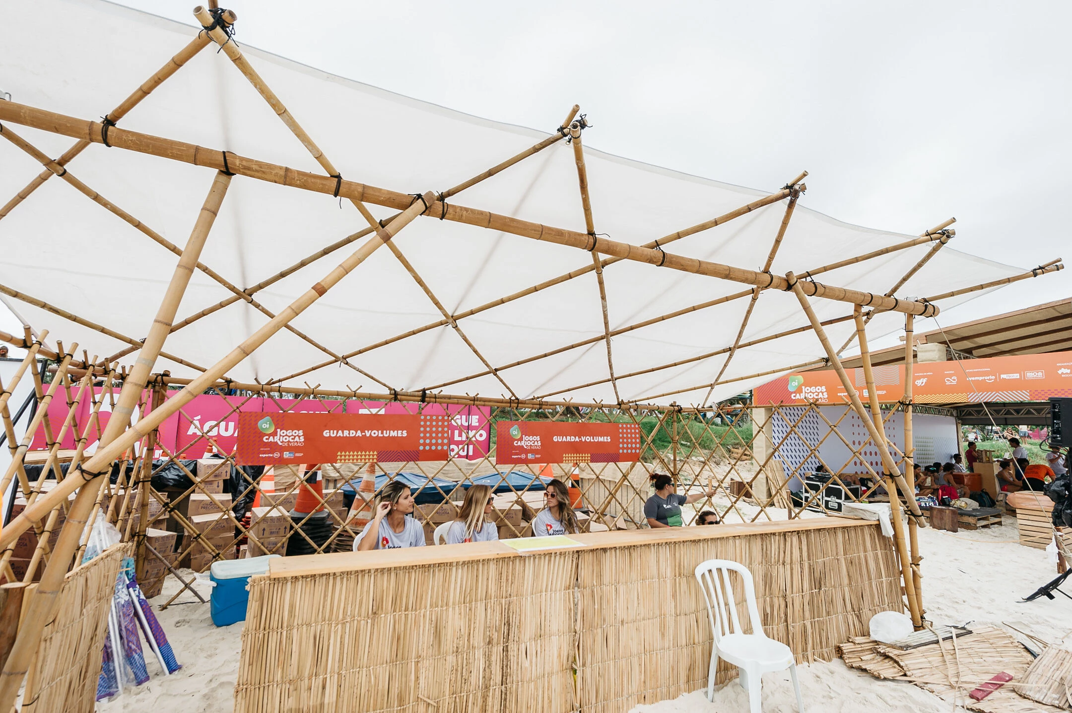 Textile bamboo structures for open-air events-32