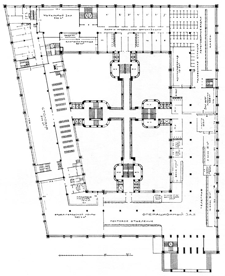 莫斯科中央电报局大楼丨俄罗斯莫斯科丨亚历山大·格林伯格,韦辛宁兄弟,阿列克谢·休谢夫,伊万·雷尔贝格等-35