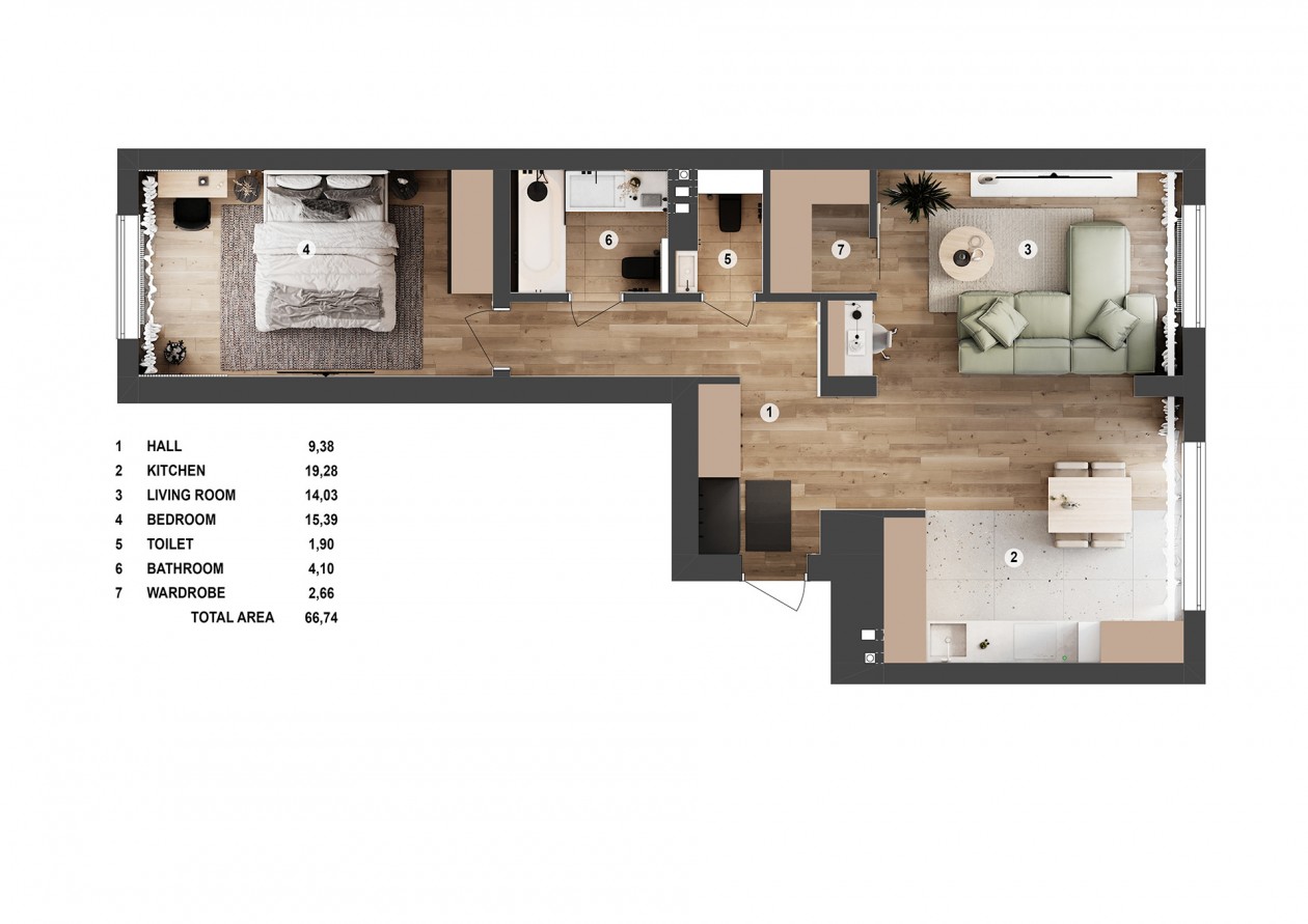 66平米 现代木质简约风！-17