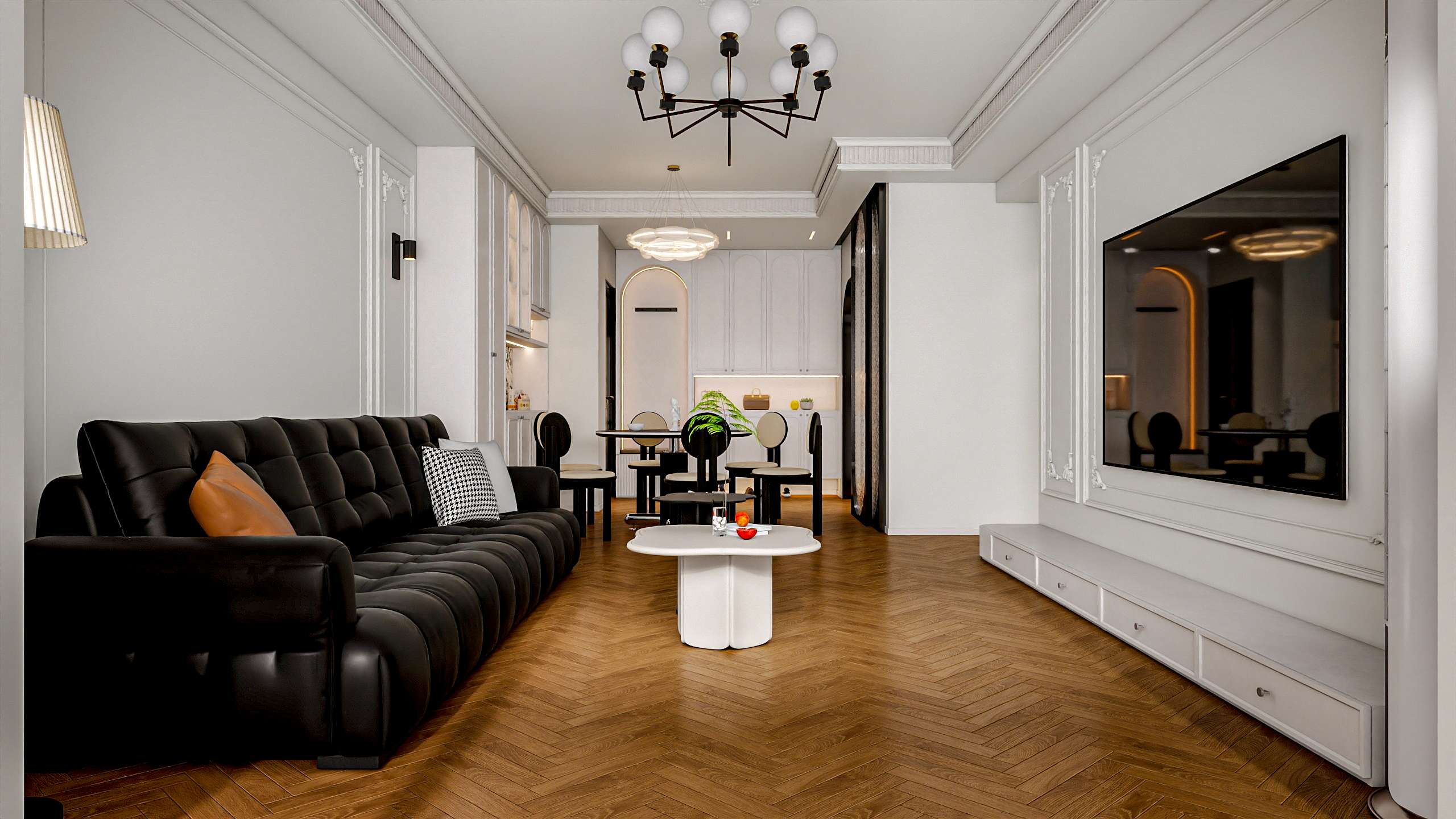 四川成都人居都市阳光（245平方简约法式顶跃六居室）-2