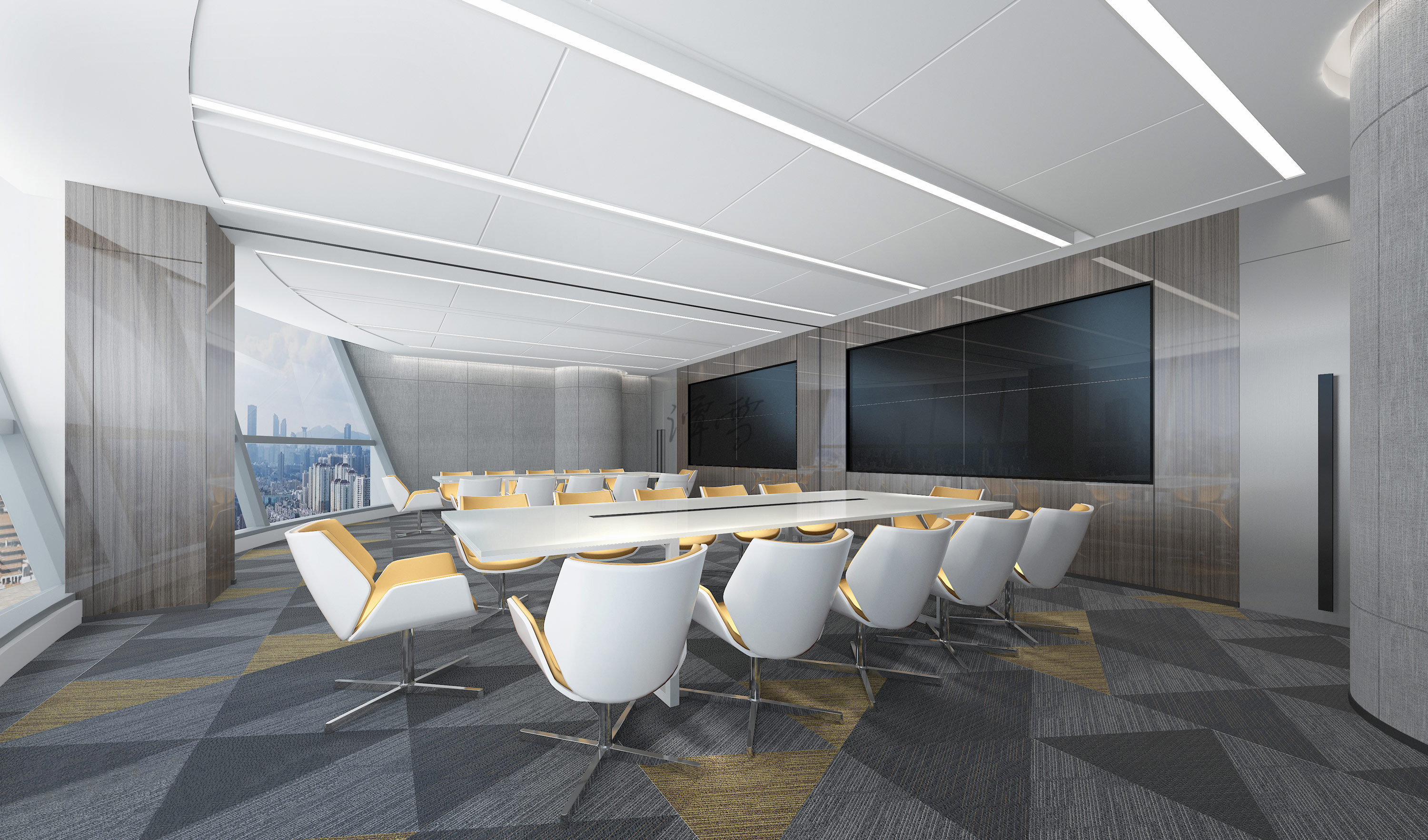 工装/现代办公室效果图案例-8