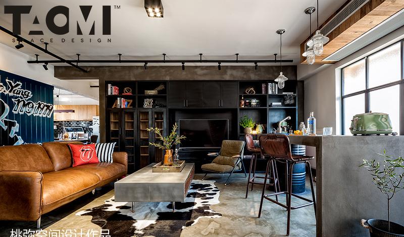 桃弥设计 | 工业风平层住宅,灵活布局与复古元素完美融合-22