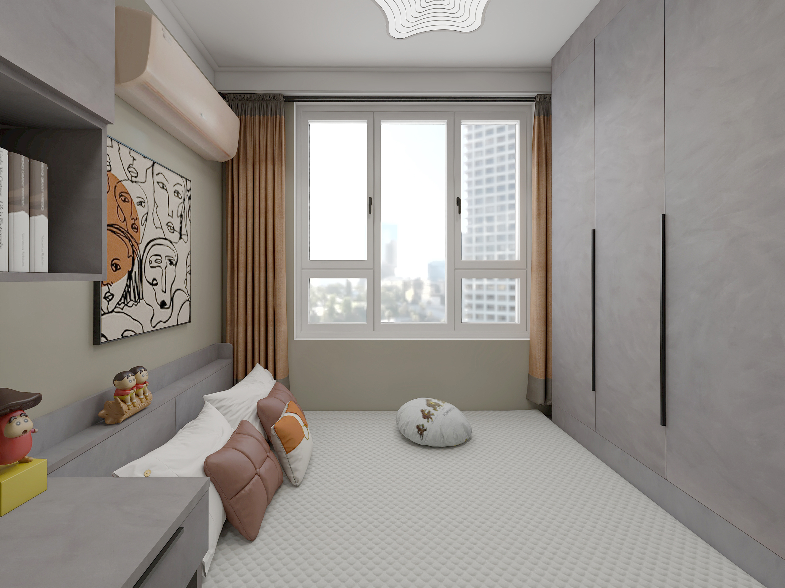 高级灰美学，同祥城-x 两室小卧室空间设计-9