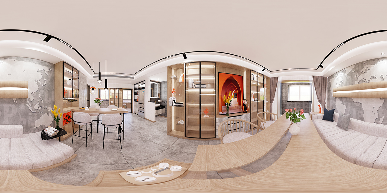 现代混搭工业风客厅设计-4