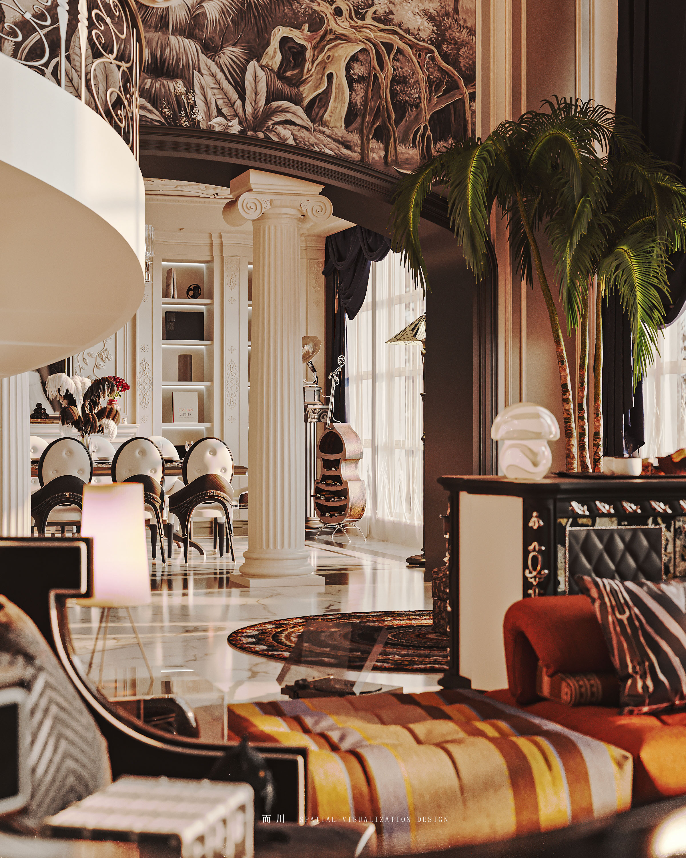 美式别墅丨而川空间可视化工作室-32