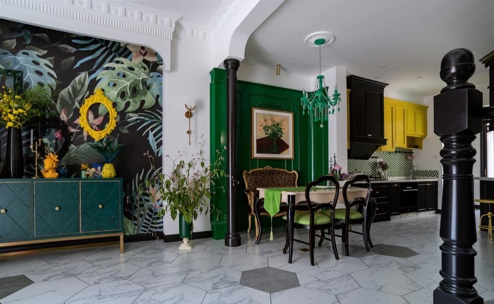 绿色惊艳,旧家具翻新打造三层露台花园宅-11