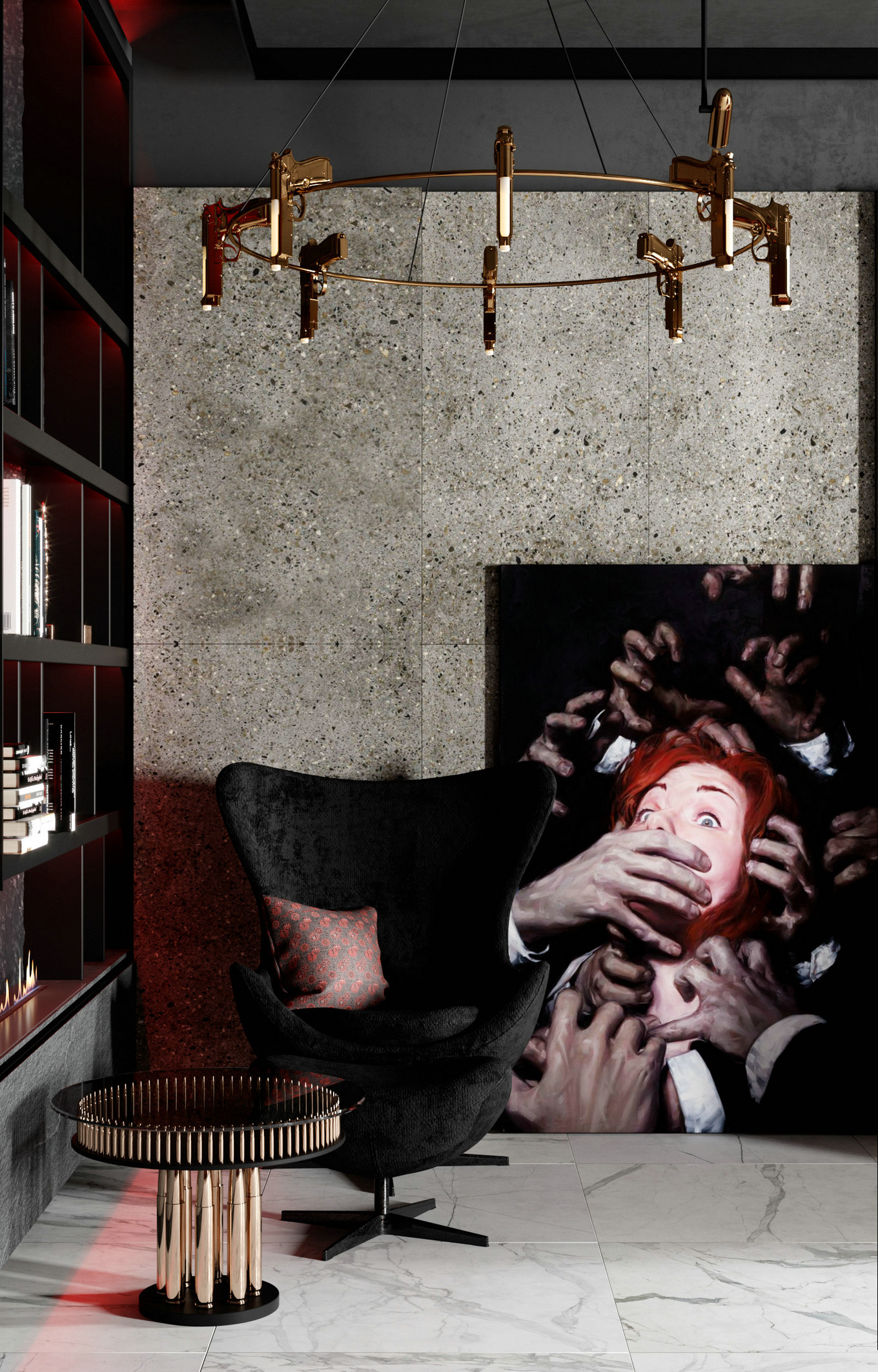 黑红色系遇上黄铜装饰，超炫的效果展示-4