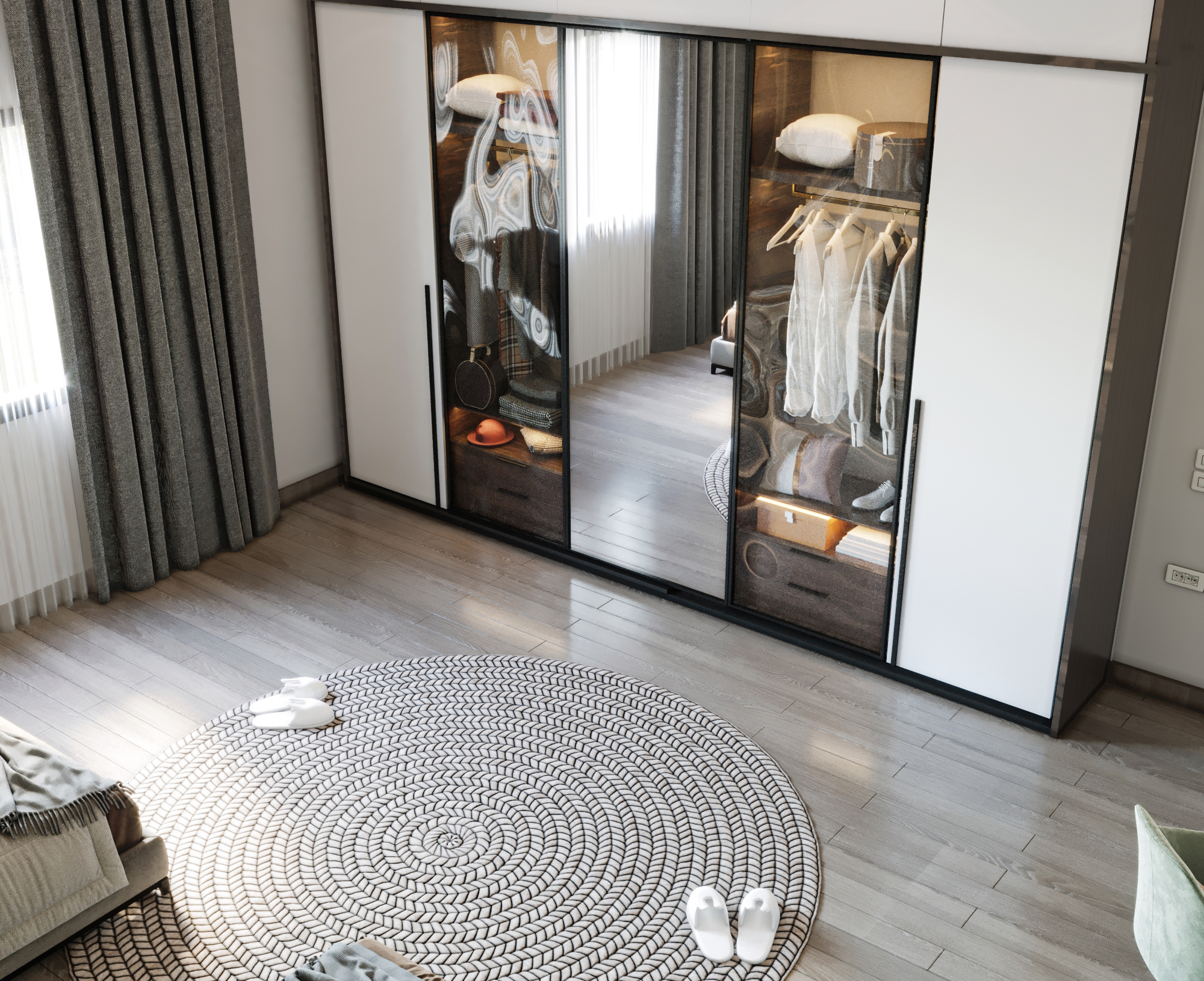 中性风格卧室设计丨沙特阿拉伯丨vision design & construction-13