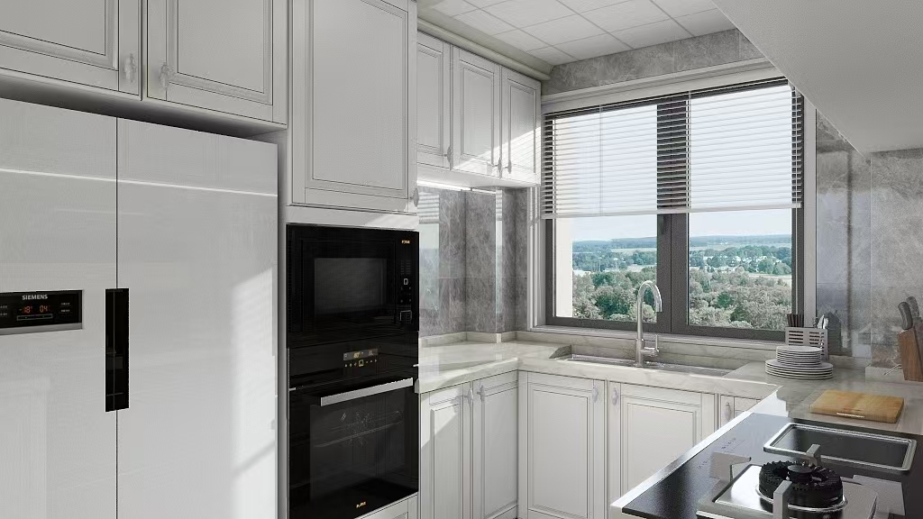 法式奶油风客厅装修-15