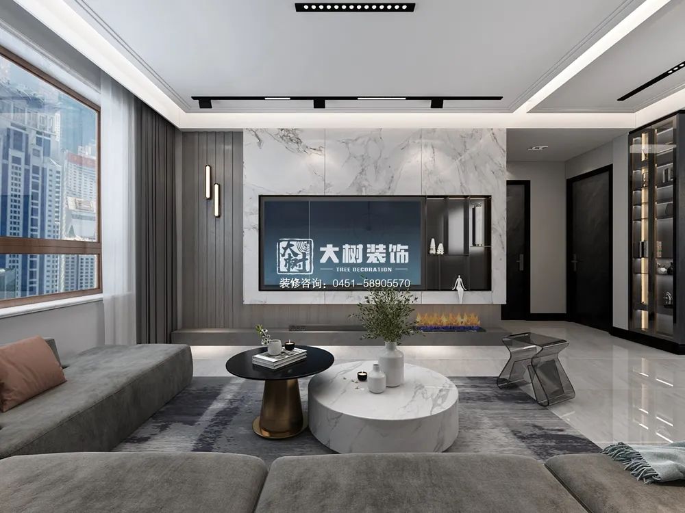 绿地中央广场 80㎡轻奢风新家,马宁设计师打造极致简约空间-12