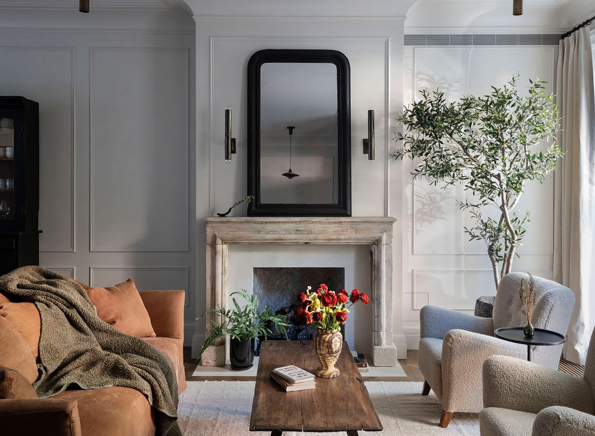 纽约西村历史悠久的褐石建筑的优雅改造-1