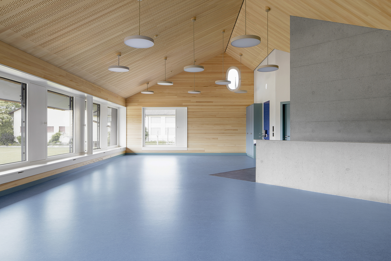 瑞士 Zihlschlacht 幼儿园 · 螺旋木构魅力-17