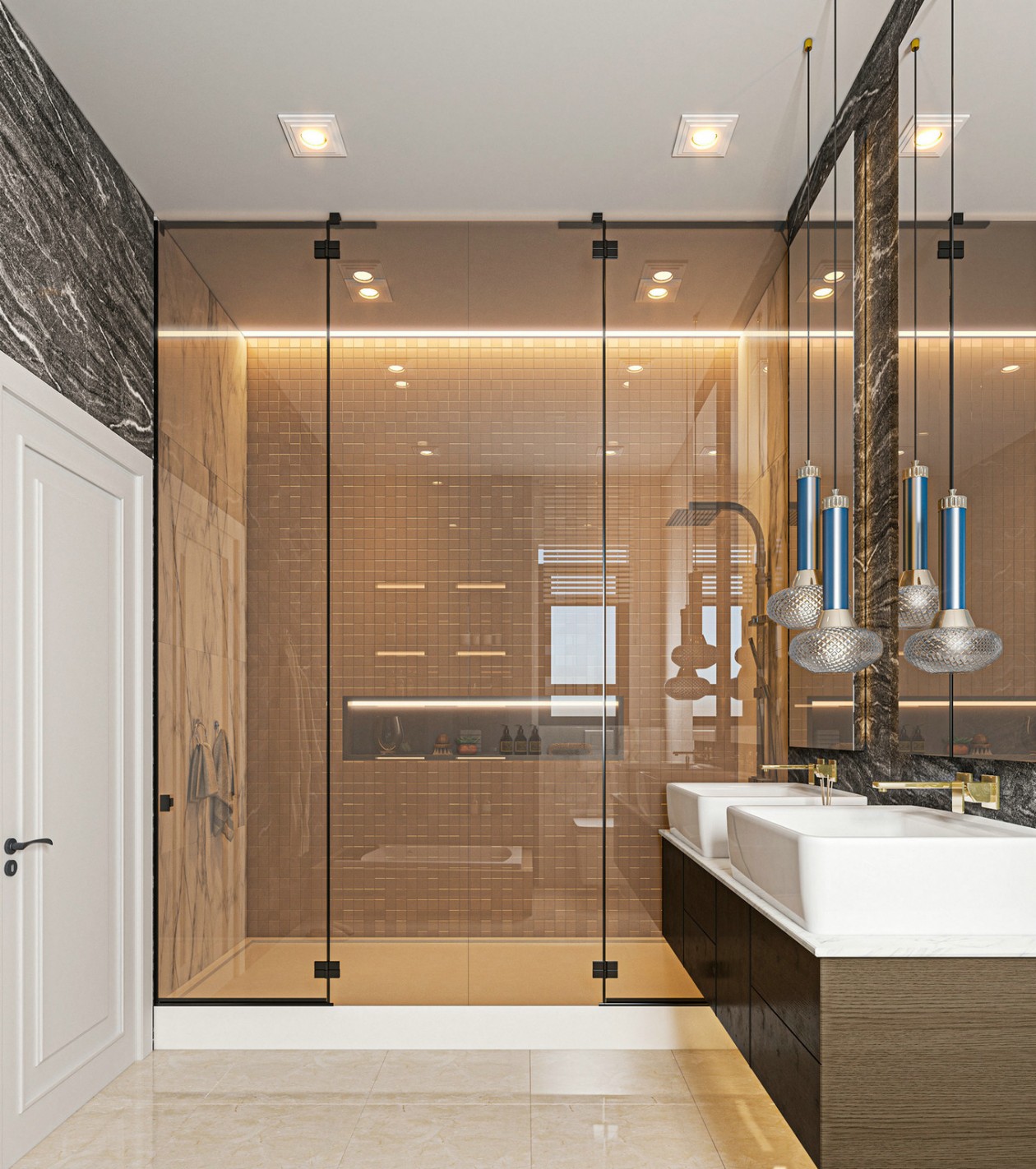 现代居所的线条美与理石质感-7