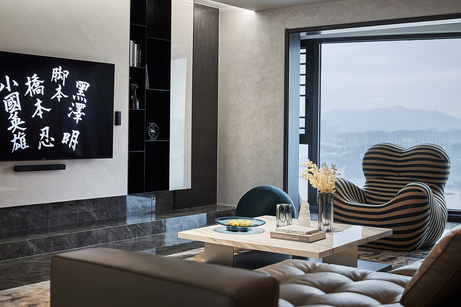 江景楼王酷黑大平层设计丨中国福州-8