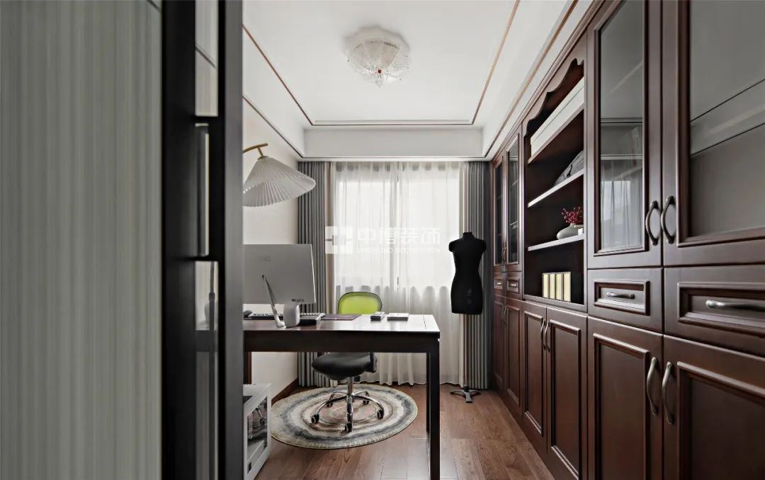 【中博案例】不拘一格的136㎡新中式,古风墨韵,打造高雅宁静住所!-80