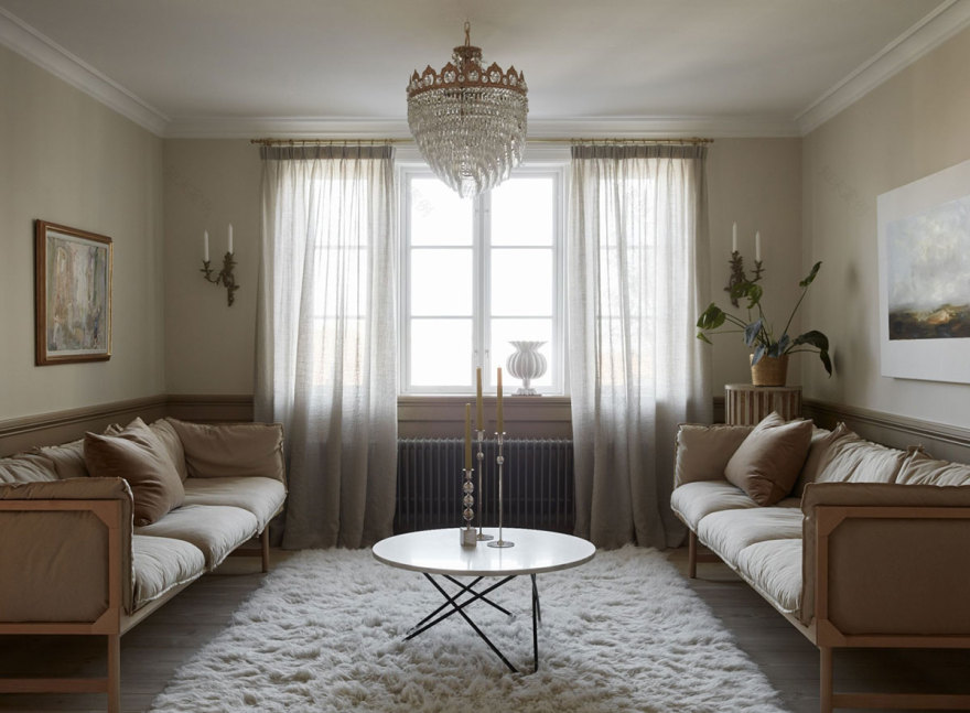 瑞典温馨沙色调家居,黄柜厨房成焦点-1