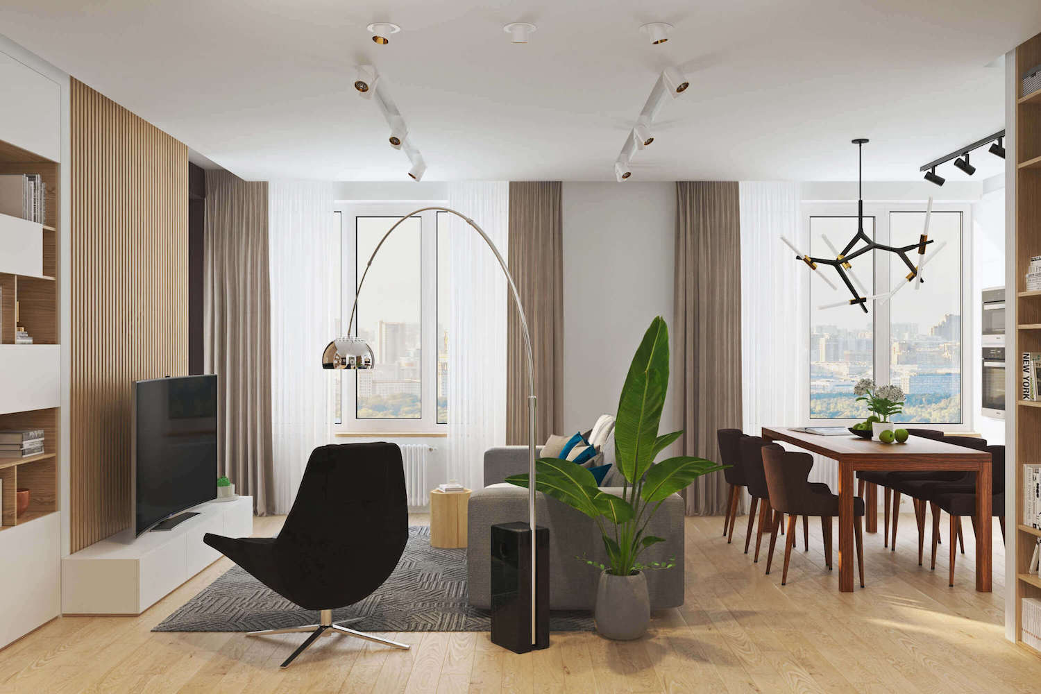 Modern two room flat designed to create an additional bedroom thanks to the vertical wood sticks   Page 2 of 2   CAANdesign  Architecture and home design blog-5