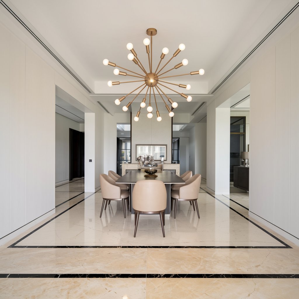 奢华米色与白色大理石餐厅设计-3