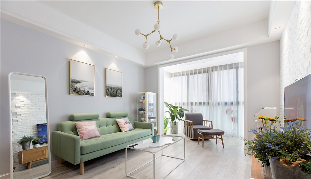 80㎡舒适北欧2室2厅，营造清新舒缓的生活格调-0