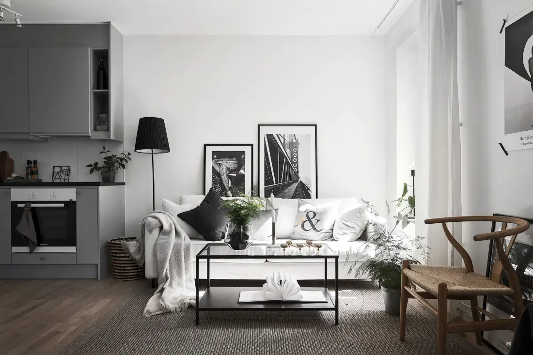 34 平米瑞典小公寓，玻璃隔断打造舒适卧室空间-3