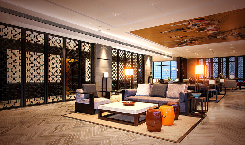 别墅中式风格室内装修设计案例效果图2-12