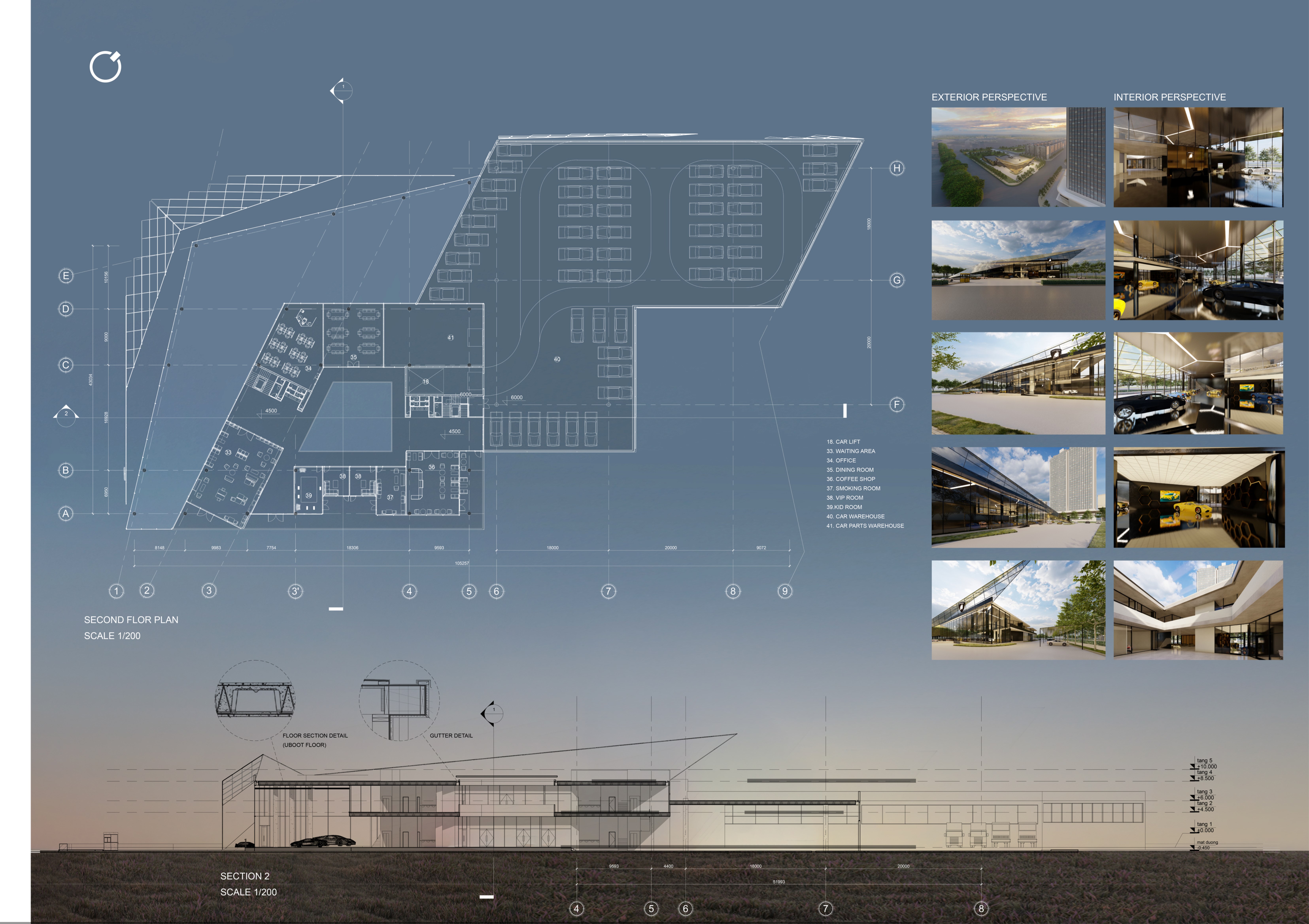 兰博基尼汽车展厅设计丨越南胡志明市丨建筑学院三年级学生-2