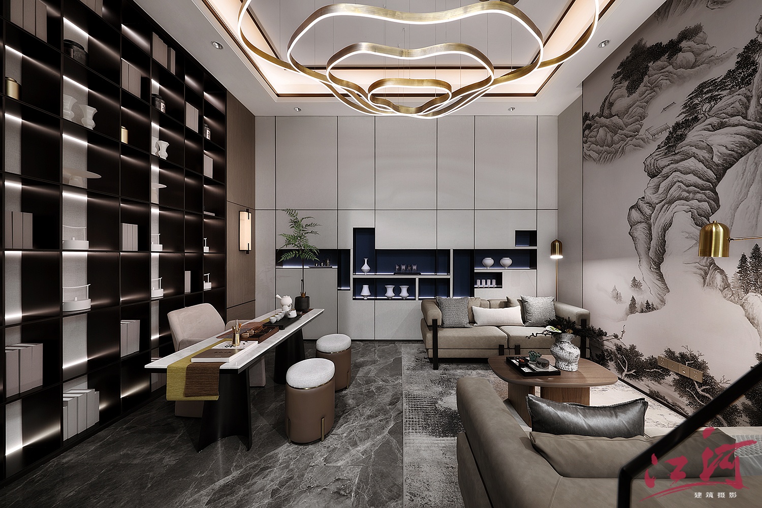 璟悦公馆新中式别墅 | 江河摄影-12