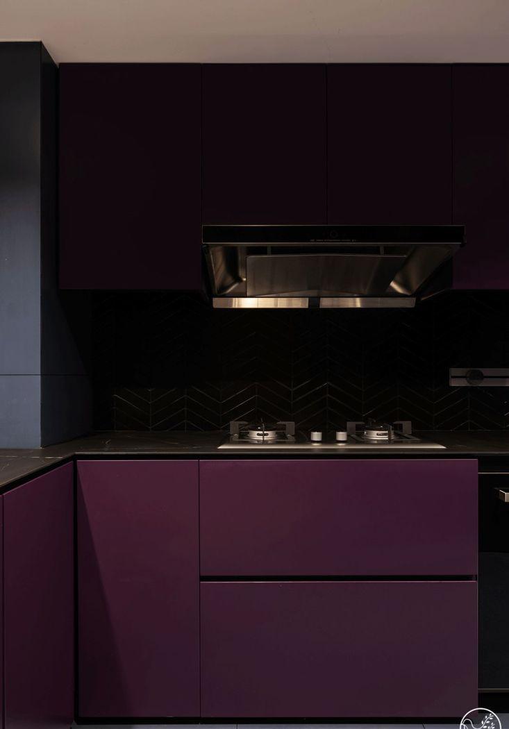 清羽设计丨平层丨粉色楼梯紫色墙壁酷炫星球-27