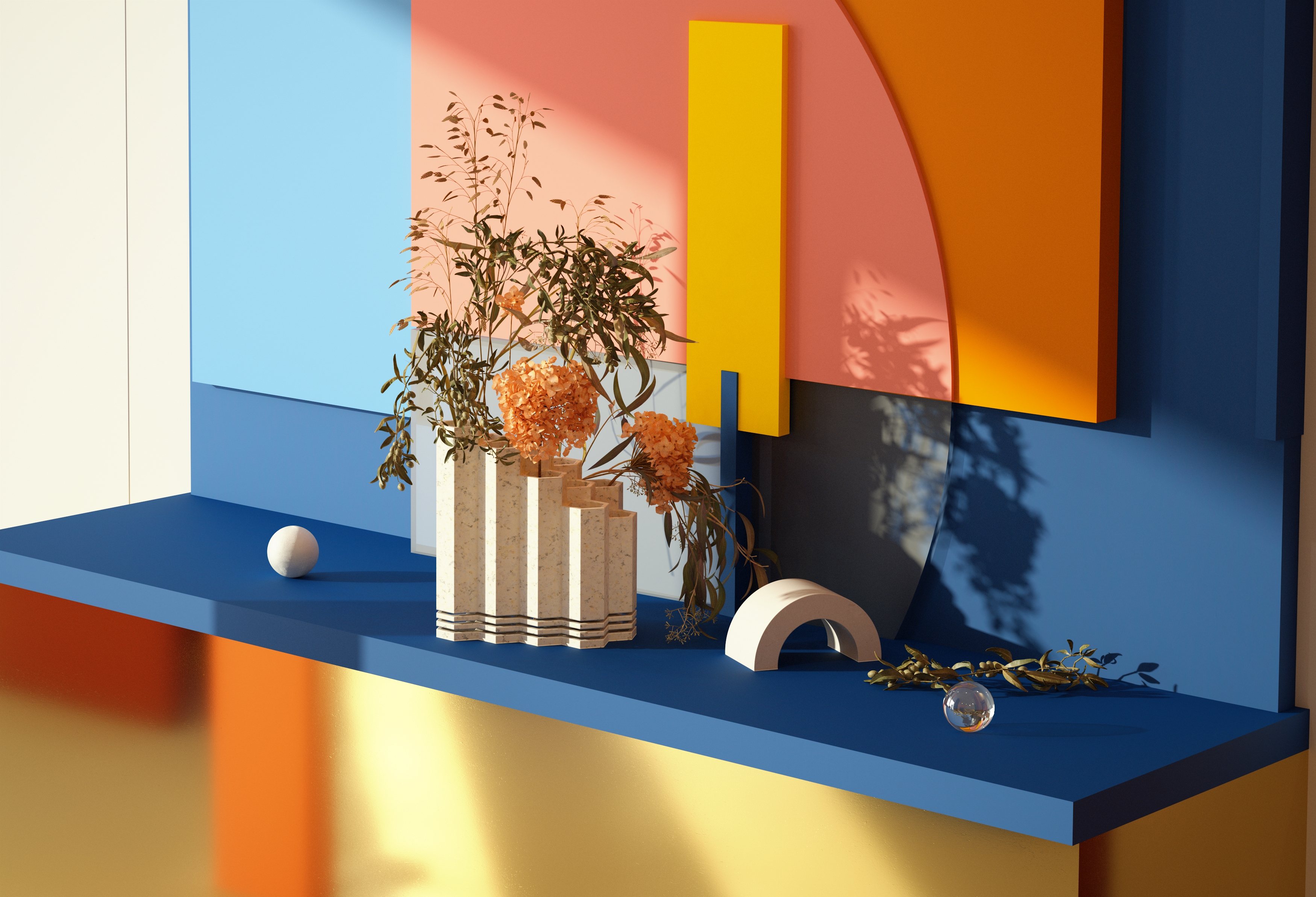 梳子花瓶陈列室概念-2