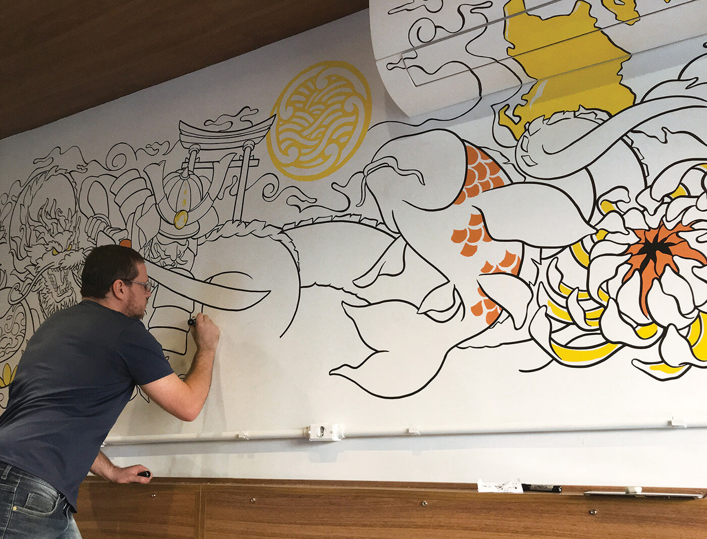 Goto 日本料理餐厅墙绘设计-13