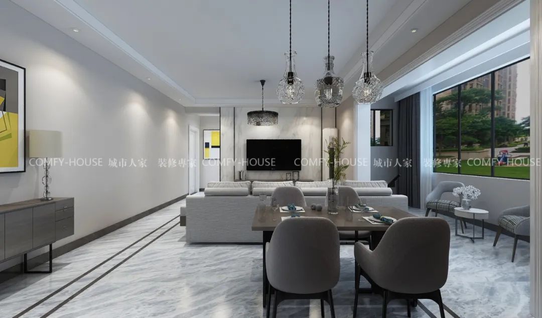 135㎡现代简约,轻松自在的艺术生活-4